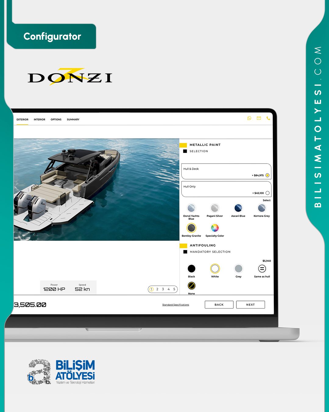 Donzi — Ürün konfigüratörü