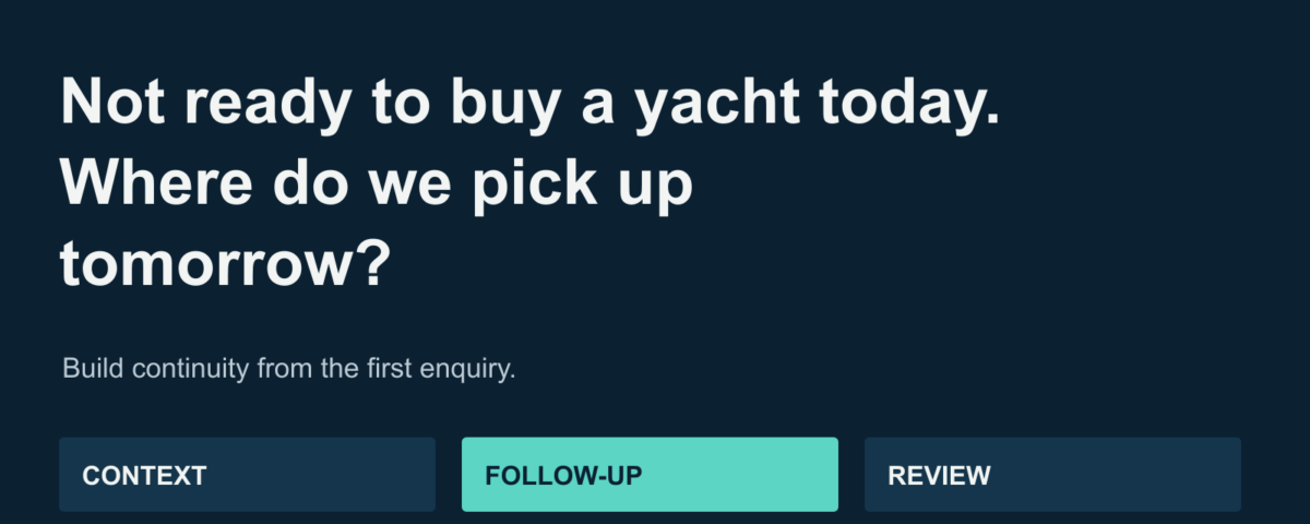 They Are Not Ready to Buy a Yacht Today. What Happens Next?