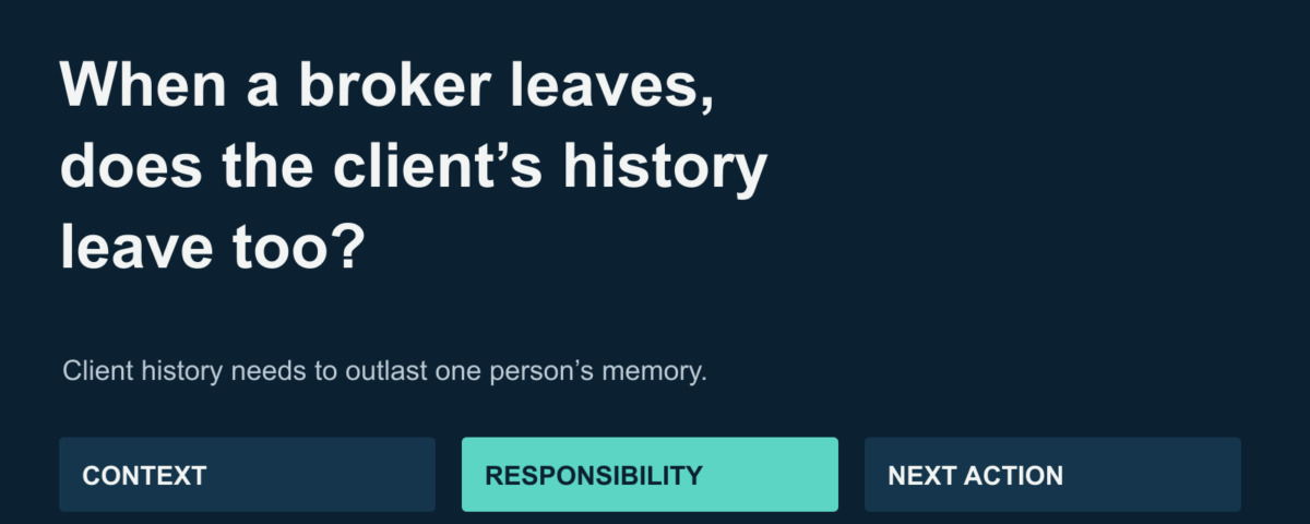When a Broker Leaves, Does the Client’s History Leave Too?